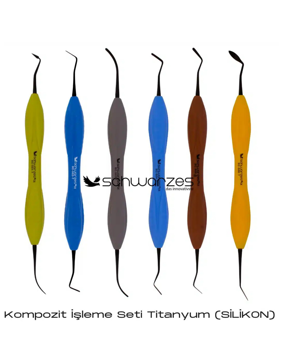 SCHWARZES Kompozit İşleme Seti Titanyum (Silikon) 6'lıSCHWARZES SCHWARZES Kompozit İşleme Seti Titanyum (Silikon) - DENTAL CEPTE