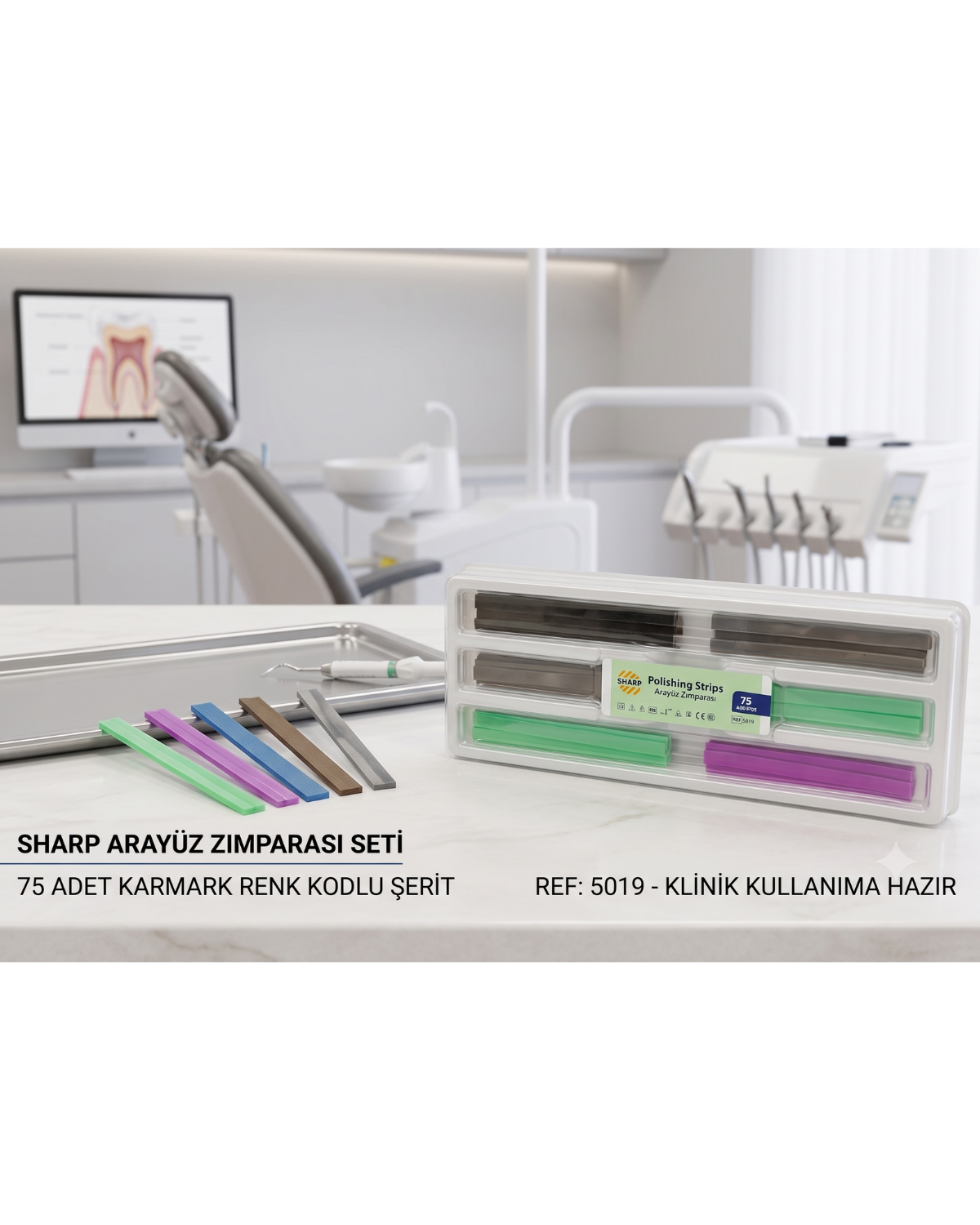 Sharp Subdisk Arayüz Kağıt Zımparası 75'lik PaketSHARPSharp Dental Polishing Strips - Arayüz Zımparası Seti (75 Adet) - DENTAL CEPTE