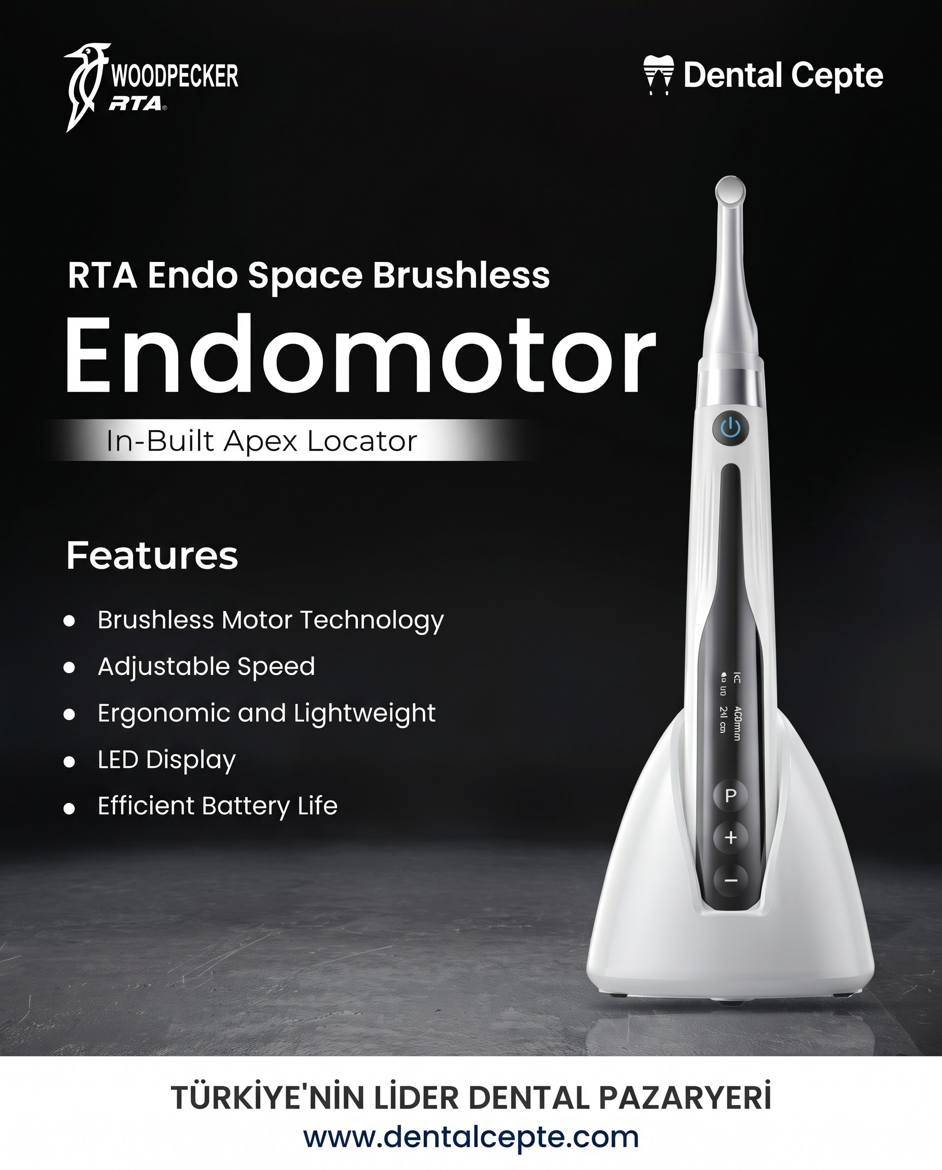 Woodpecker  Endo Space  Endomotor, Dahili Apex BulucuWOODPECKERWOODPECKER ENDOSPACE APEXLİ ENDOMOTOR - DENTAL CEPTE