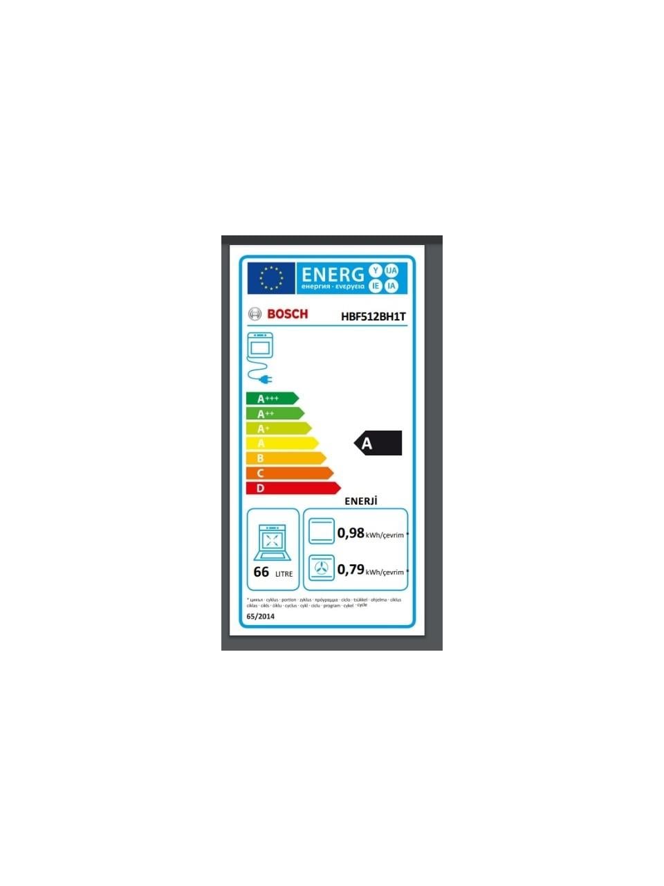 Bosch HBF512BH1T Antrasit Gri 66 lt Ankastre Fırın