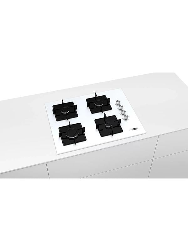 Bosch POP7C2O12O 67 cm Cam Ankastre Gazlı Ocak Beyaz