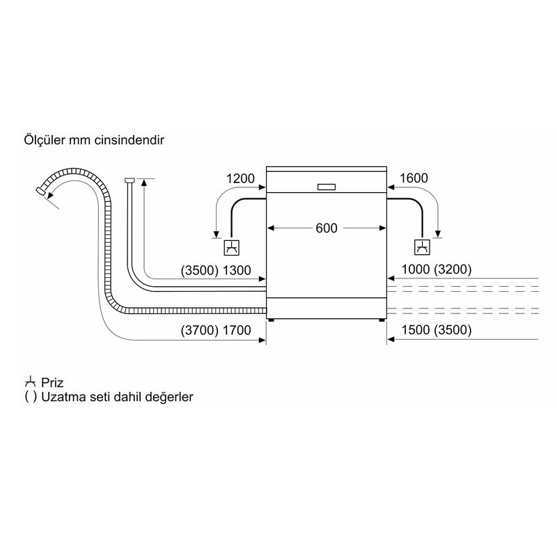 Bosch SMS6EMW70T 8 Programlı 13 Kişilik Beyaz Bulaşık Makinesi