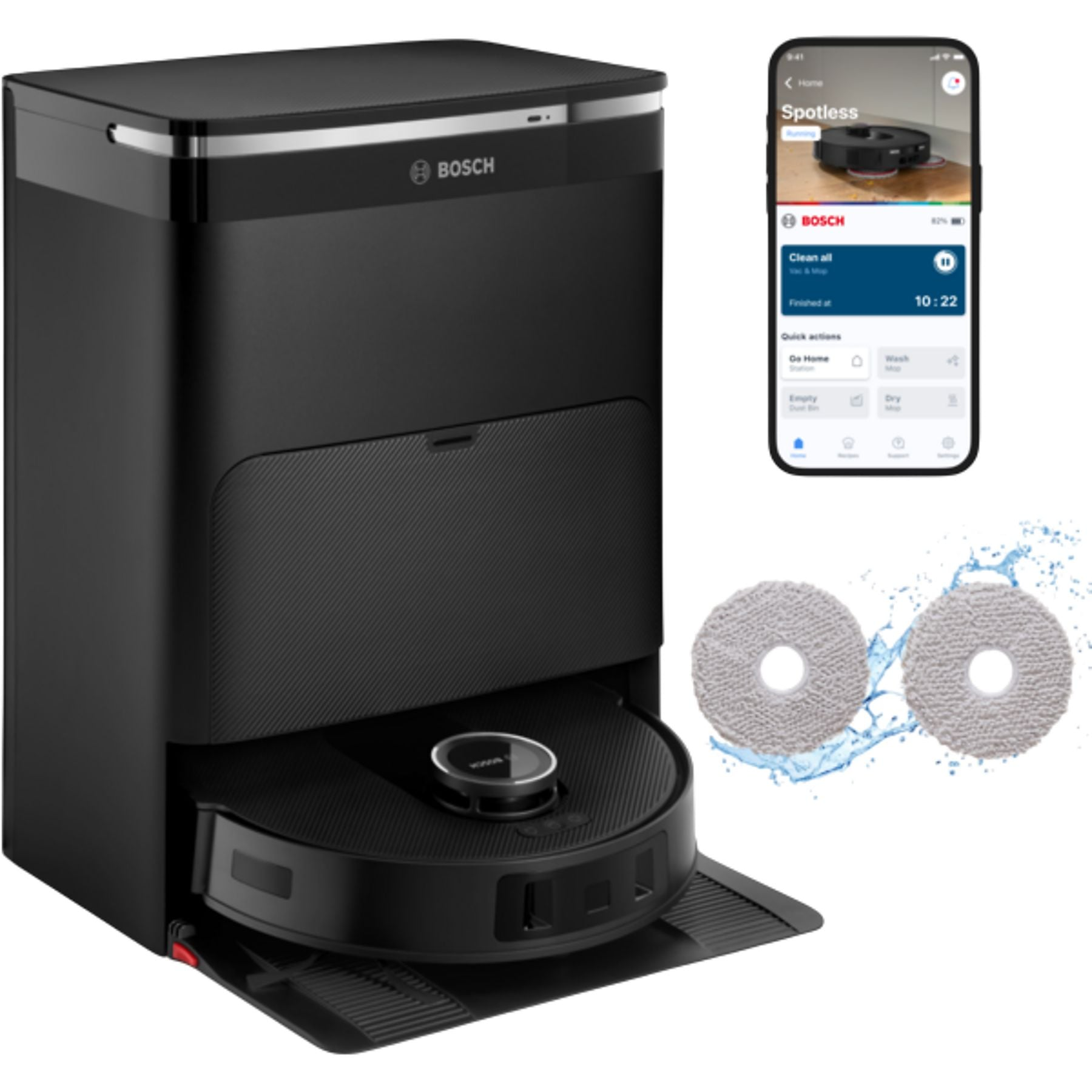 Bosch Spotless Max BCRDW3BX Çöp İstasyonlu Akıllı Robot Süpürge