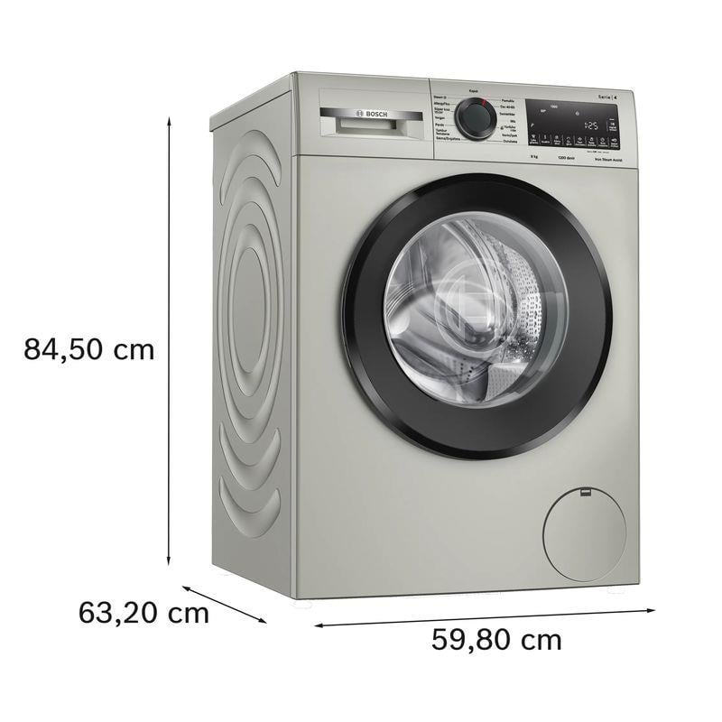 Bosch WGA242ZXTR 9 Kg 1200 Devir Gümüş Çamaşır Makinesi