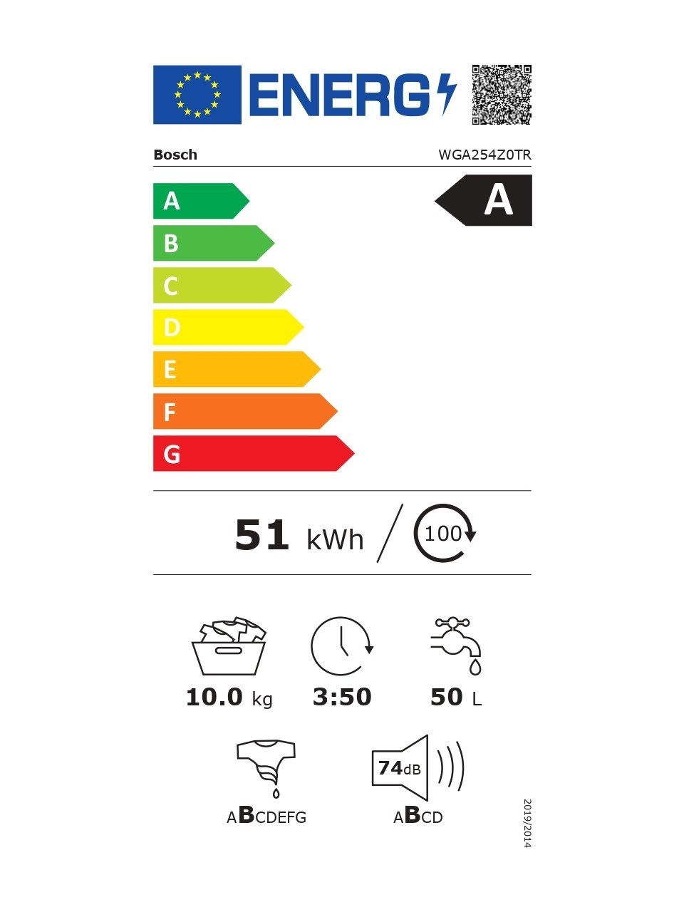 Bosch WGA254Z0TR Serie 4 Çamaşır Makinesi 10 kg 1400 Devir