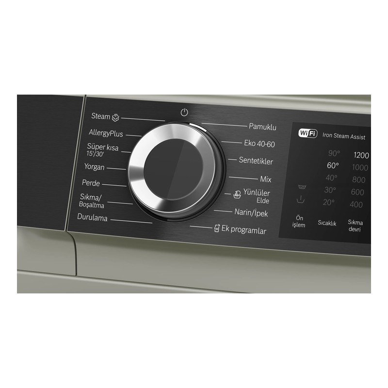 Bosch WGK252ZSTR 10 Kg 1200 Devir Gümüş Çamaşır Makinesi