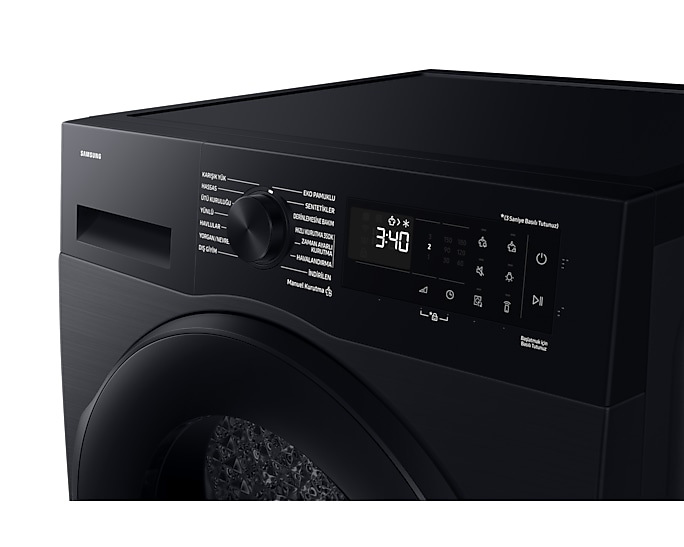 Samsung DV90DG52A0ABAH 9 Kg A+++ Siyah Çamaşır Kurutma Makinesi