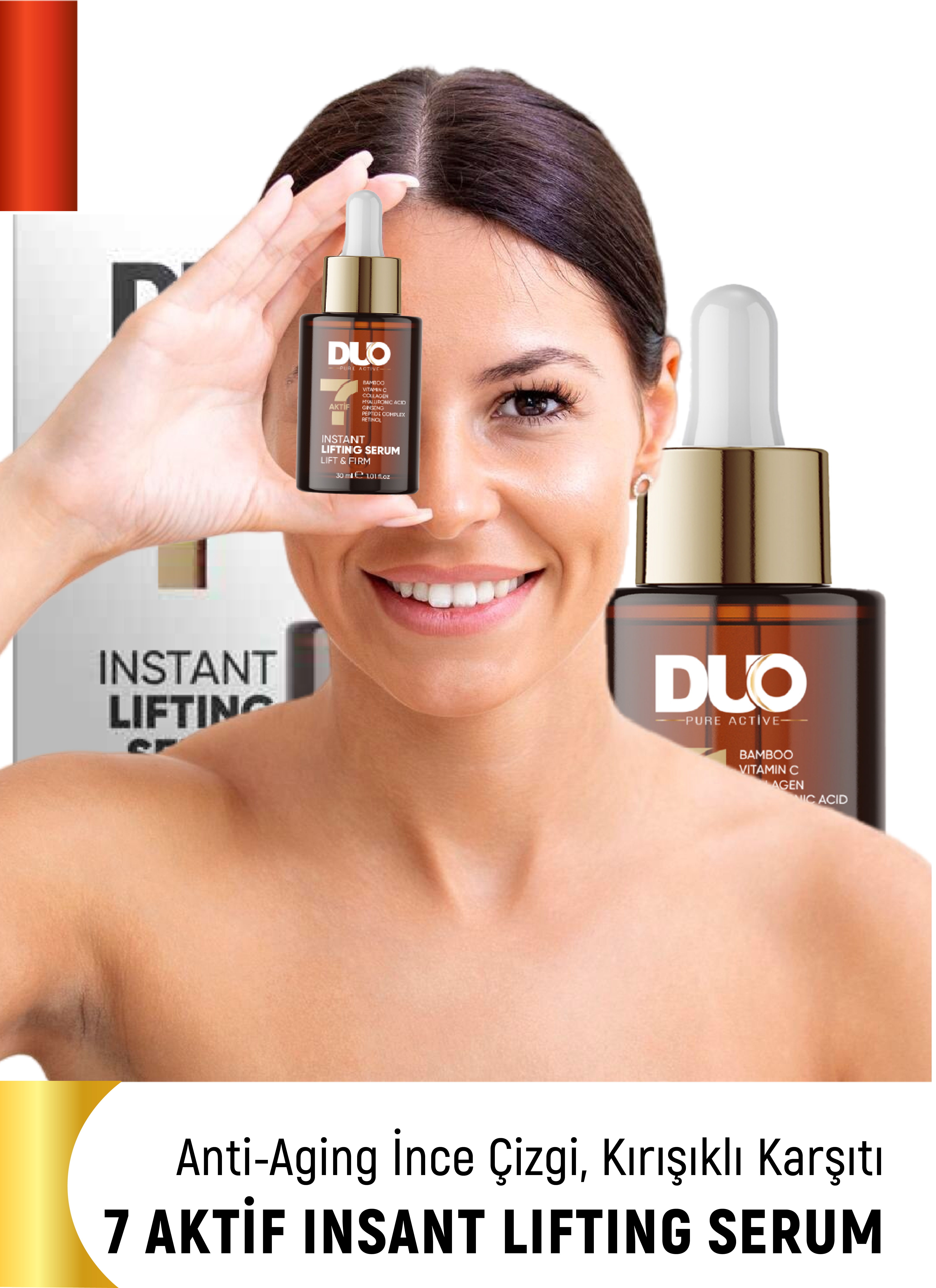 Yaşlanma İnce Çizgi Karşıtı 7 Kat Güçlü İnstant Lifting Serum