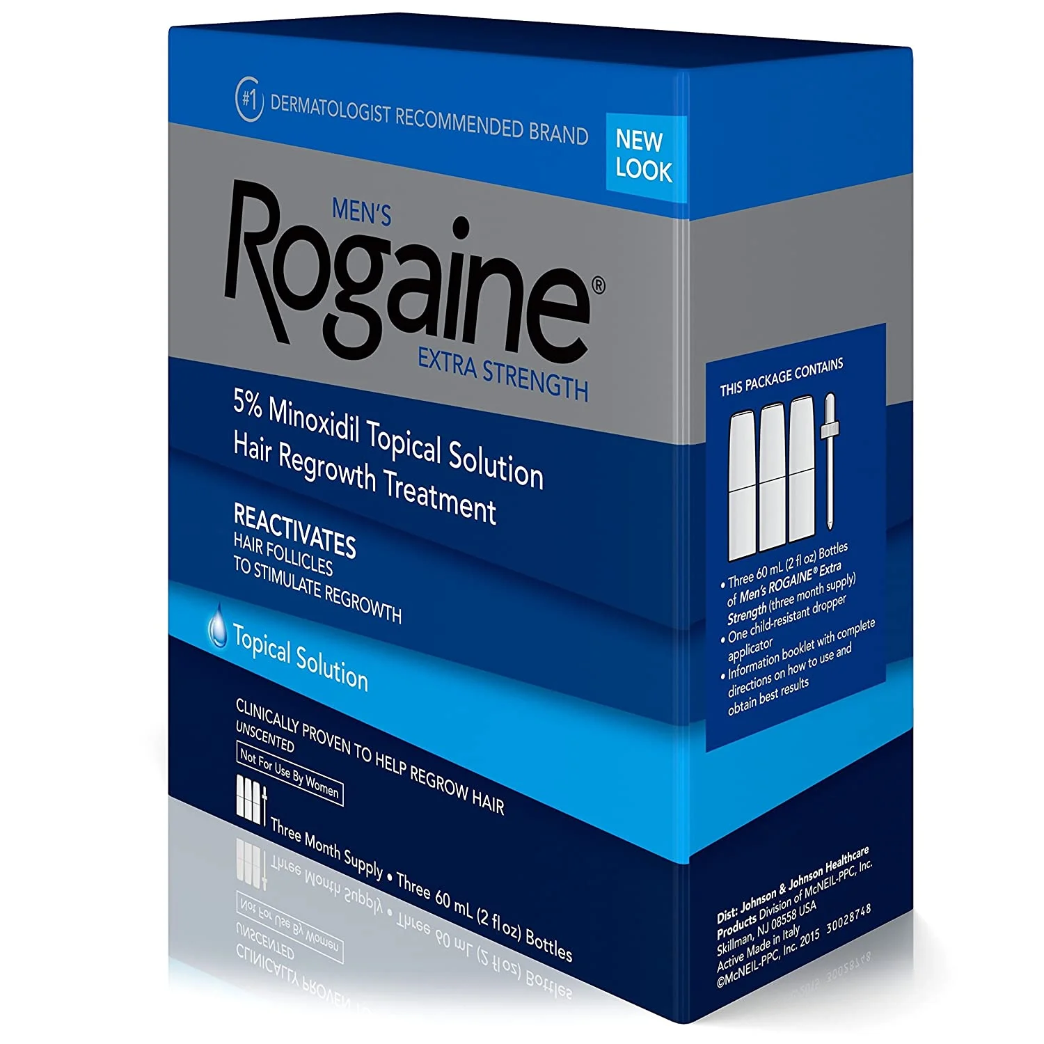  Men's Rogaine Extra Strength 5% Minoxidil Topical Solution for Thin Hair 60 ml