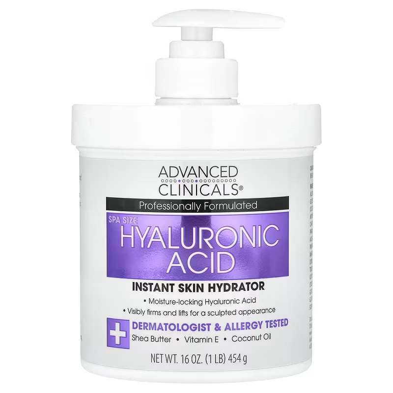 Advanced Clinicals Hyaluronik Asit Vücut Losyonu ve Yüz Nemlendiricisi 454 gr