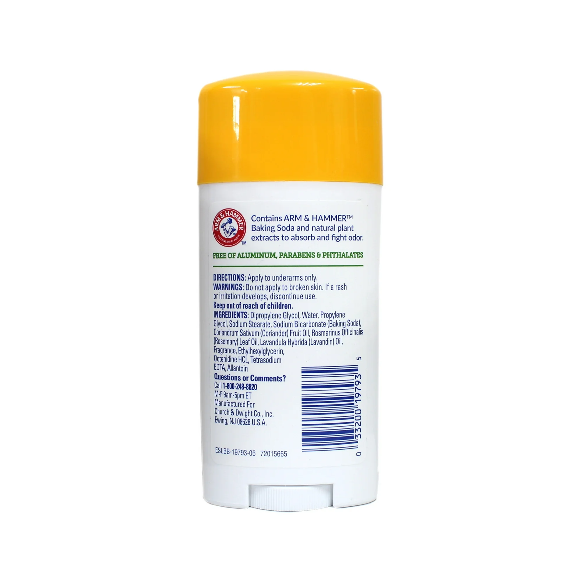 ARM & HAMMER Essentials Solid Deodorant, Fresh Rosemary Lavender,71g