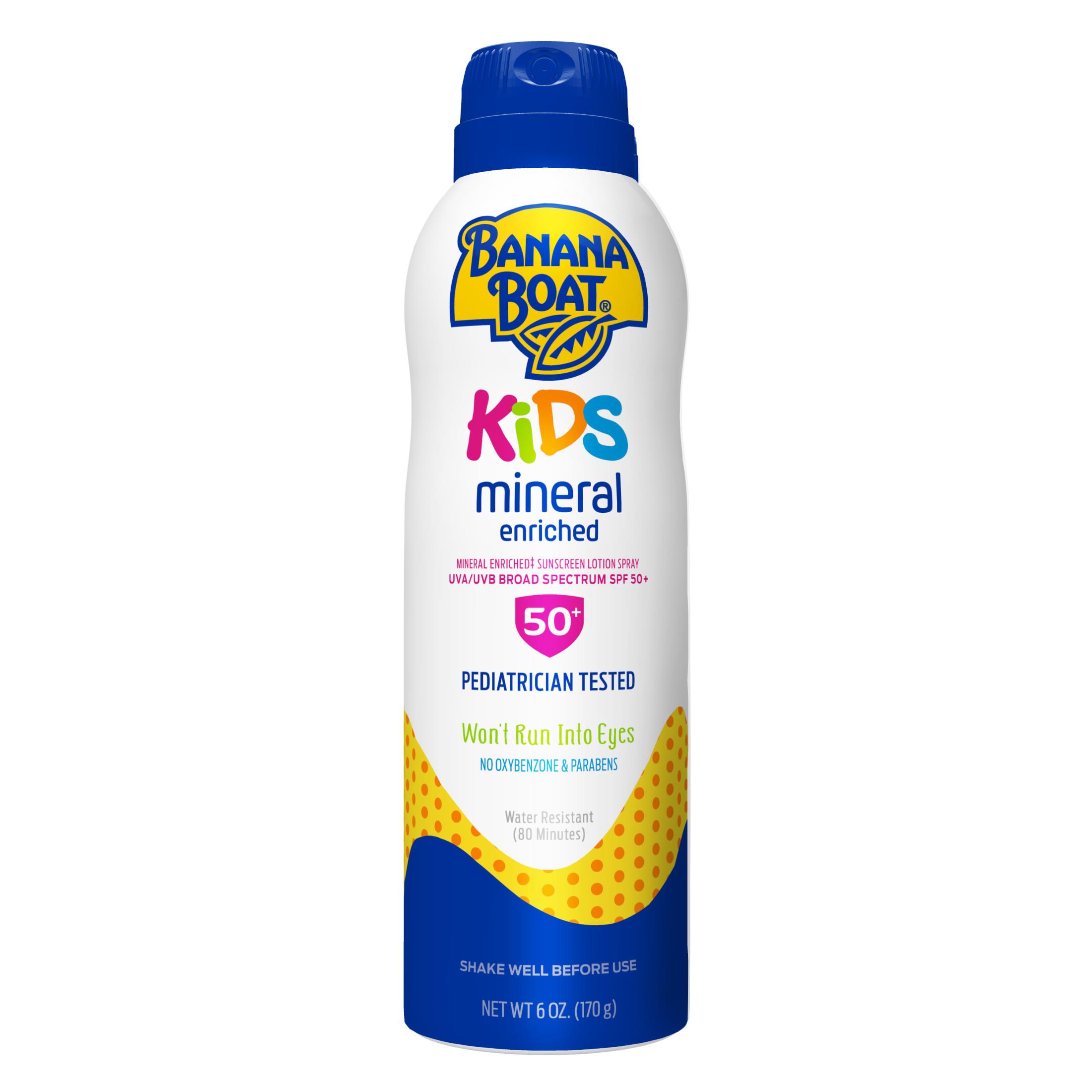 Banana Boat Kids Mineral Güneş Koruyucu Sprey SPF 50, %100 Mineral Sprey Güneş Koruyucu Çocuklar, Güneş Kremi, 141 gr