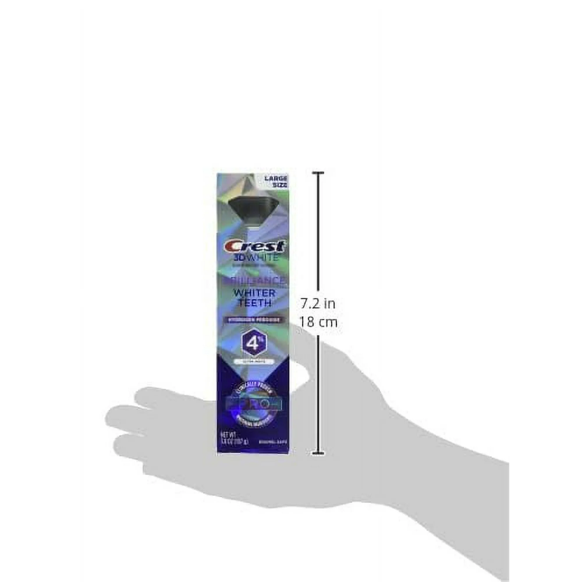 Crest 3D White Brilliance Pro Ultra White Teeth Whitening Toothpaste, Anticavity Fluoride Toothpaste, 4% Hydrogen Peroxide, Active Whitening Protection107g