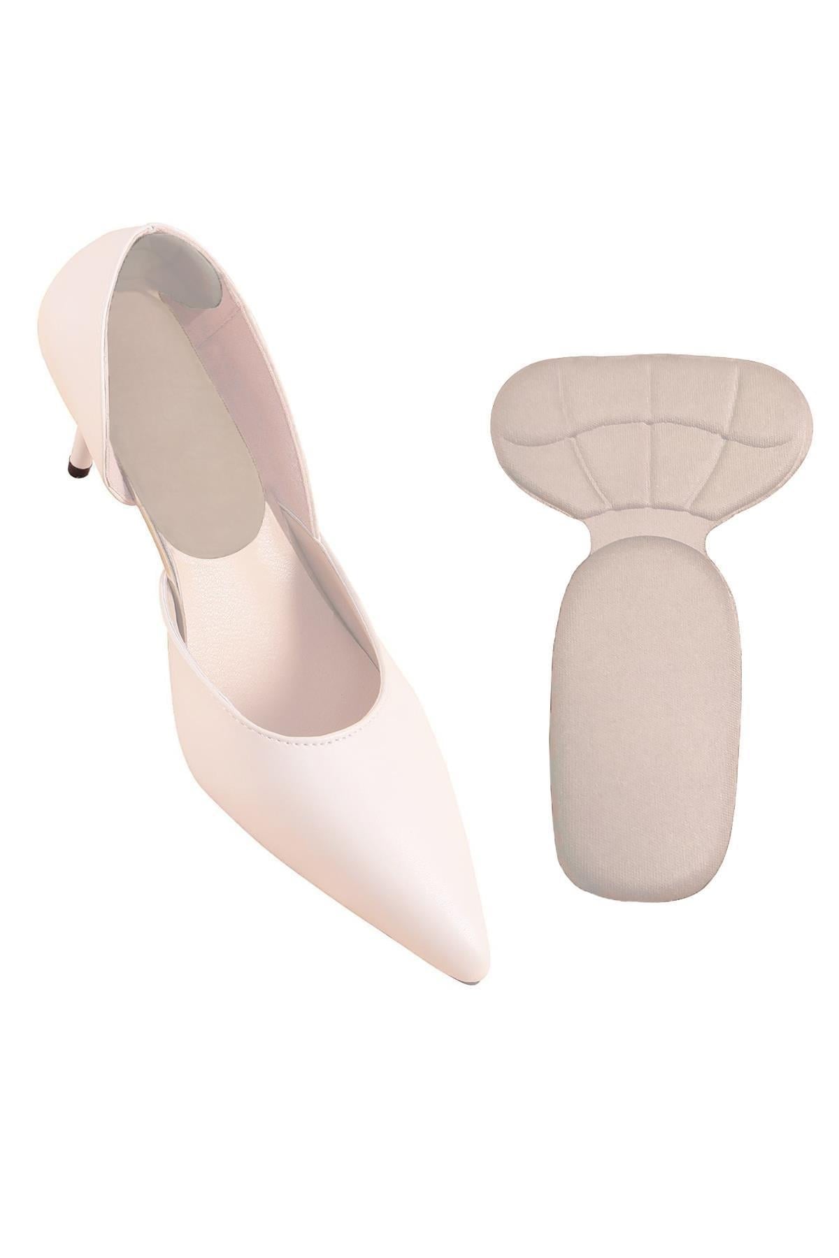 0.0 Ayakkabı Topuk Vurma Önleyici Ve Daraltma Pedi Ayak Koruyucu Aparat Topuk Süngeri Bej 2 Çift