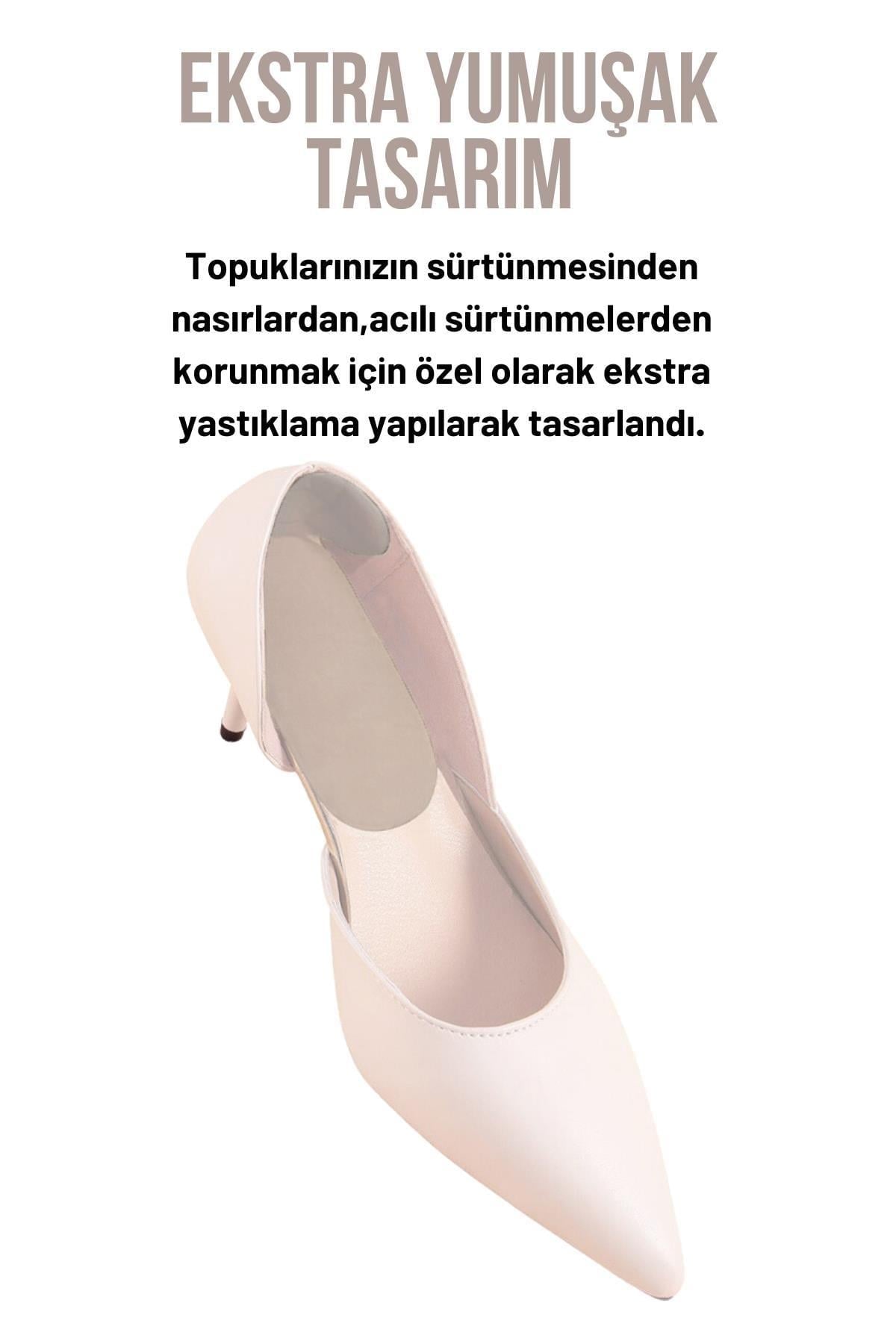 0.0 Ayakkabı Topuk Vurma Önleyici Ve Daraltma Pedi Ayak Koruyucu Aparat Topuk Süngeri Bej 2 Çift