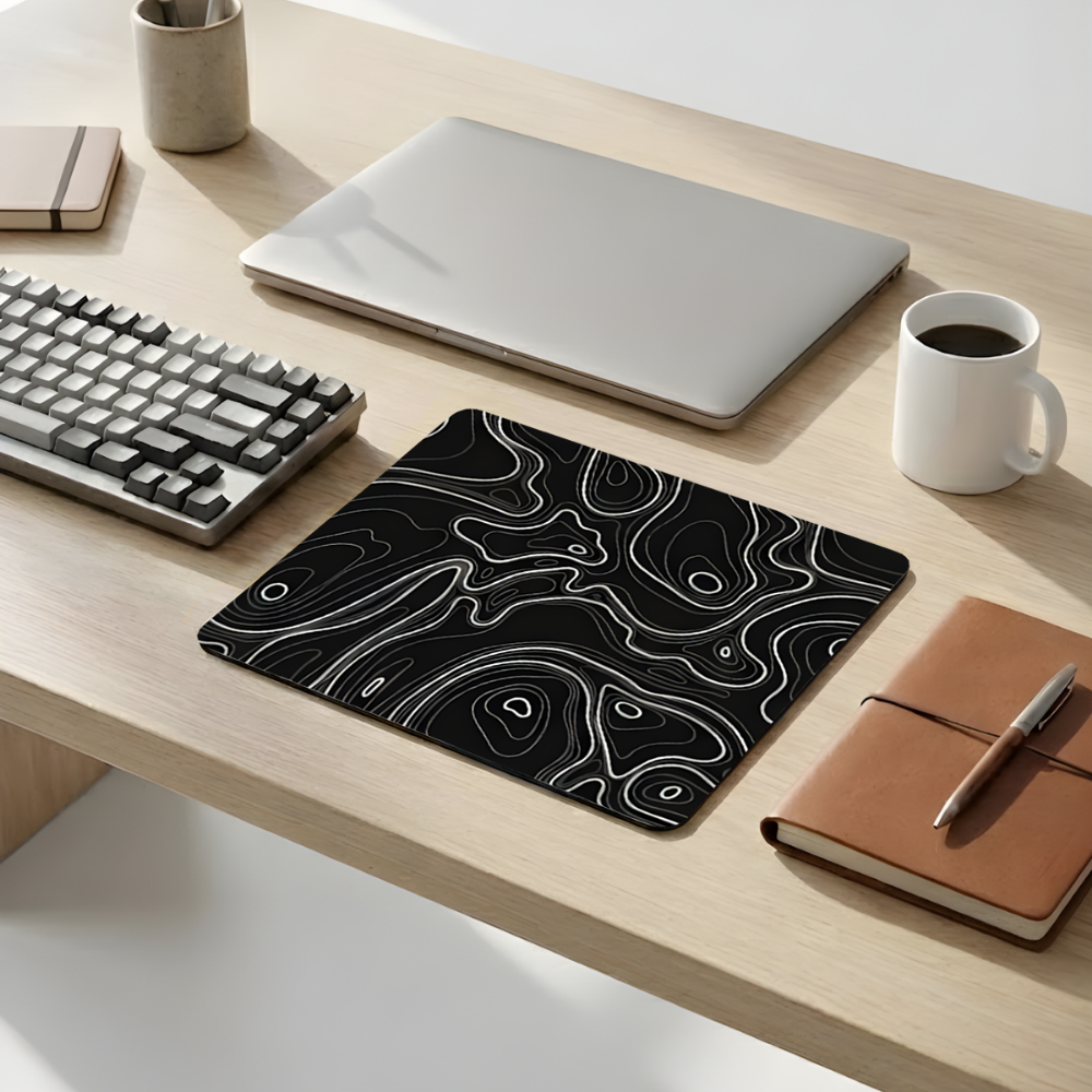 18x22 Cm Desenli Mouse Pad Baskılı Tasarımlı Mouse Pad,Ofis Aksesuarları, Siyah Typography