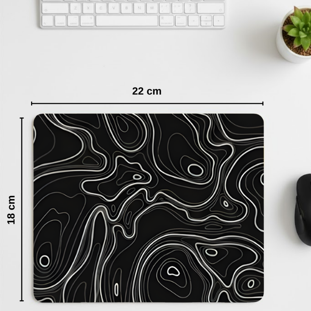 18x22 Cm Desenli Mouse Pad Baskılı Tasarımlı Mouse Pad,Ofis Aksesuarları, Siyah Typography
