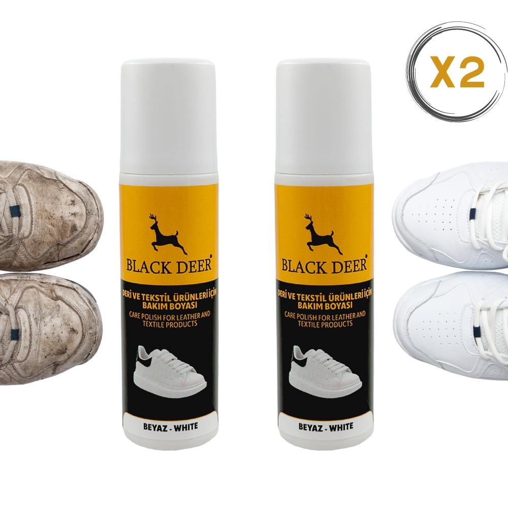 Beyaz Ayakkabı,Deri ve Kumaş Boyası,Sneaker Beyaz Ayakkabı Temizleyici,2 Adet 75 ML