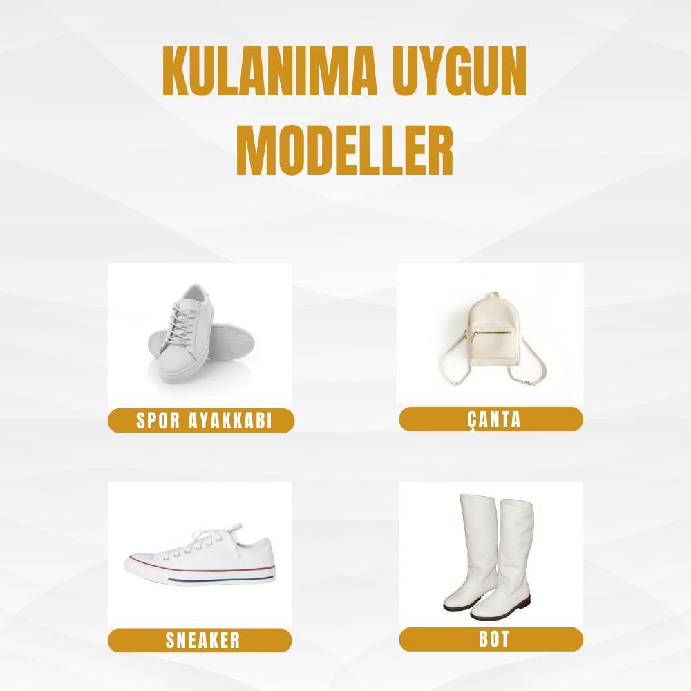 Beyaz Ayakkabı,Deri,Kumaş Boyası,Sneaker Beyaz Ayakkabı Temizleyici,Beyaz Bağcık 75 ML