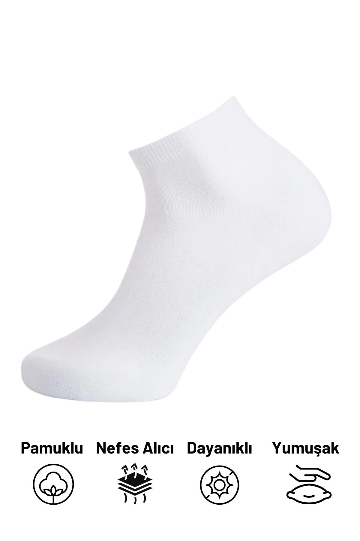 Bilek Boy Pamuklu Patik Çorap Unisex 6 Çift