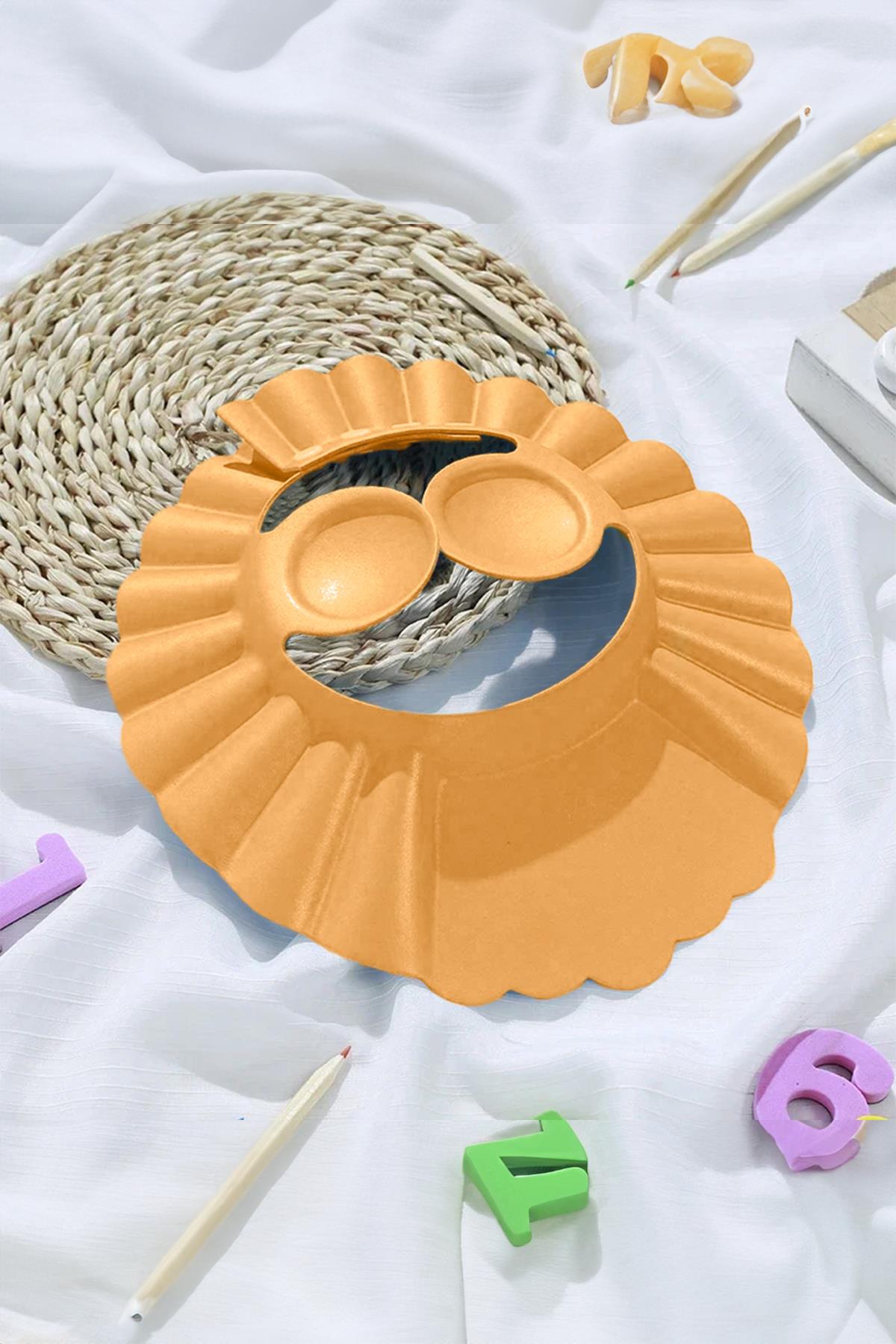 Black Deer Bebek Banyo Şapkası Ayarlanabilir Duş Başlığı Bebek Güneş Şapkası 0-6 Yaş