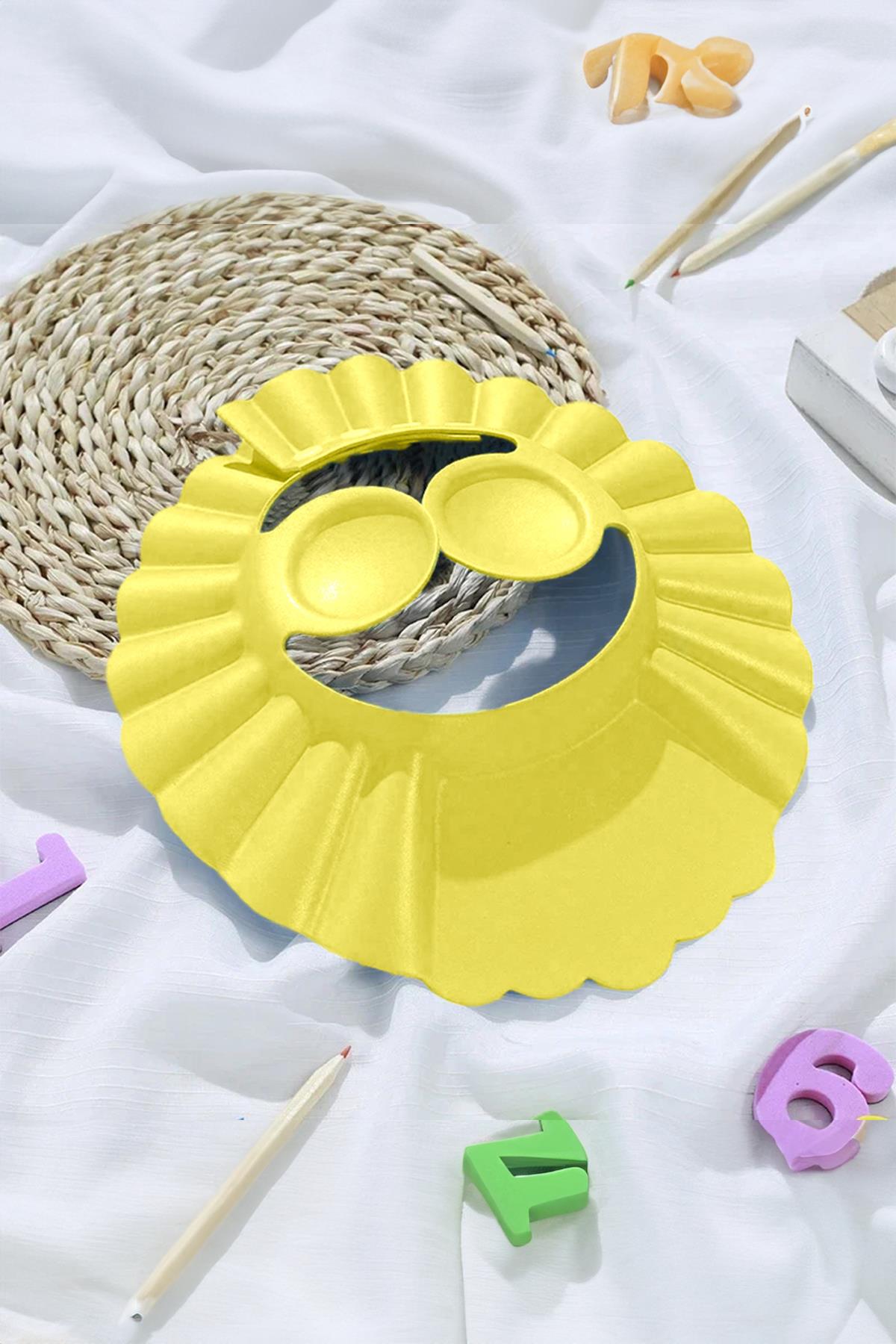 Black Deer Bebek Banyo Şapkası Ayarlanabilir Duş Başlığı Bebek Güneş Şapkası 0-6 Yaş