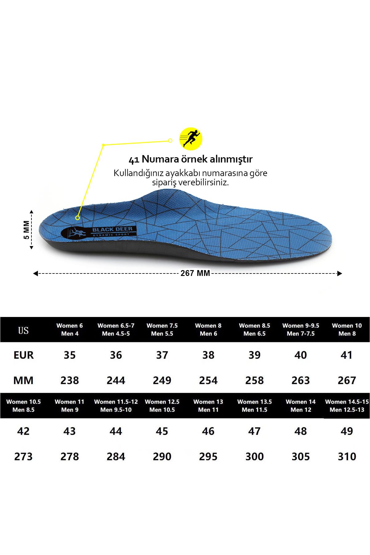 Black Deer Dynamic Sport Mavi-Triangle Ayakkabı İç Tabanlık