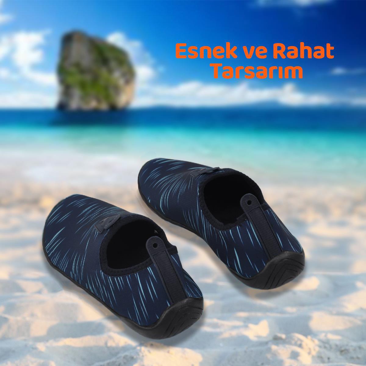 Black Deer Hayal Lacivert-Turkuaz Çok Amaçlı Plaj ve Deniz Ayakkabısı