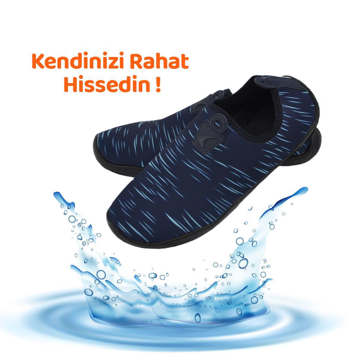 Black Deer Hayal Lacivert-Turkuaz Çok Amaçlı Plaj ve Deniz Ayakkabısı