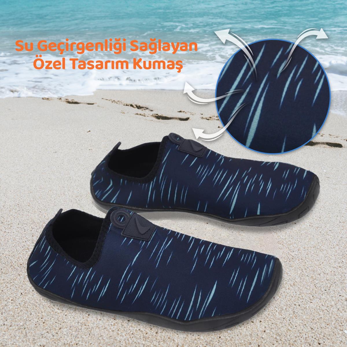 Black Deer Hayal Lacivert-Turkuaz Çok Amaçlı Plaj ve Deniz Ayakkabısı