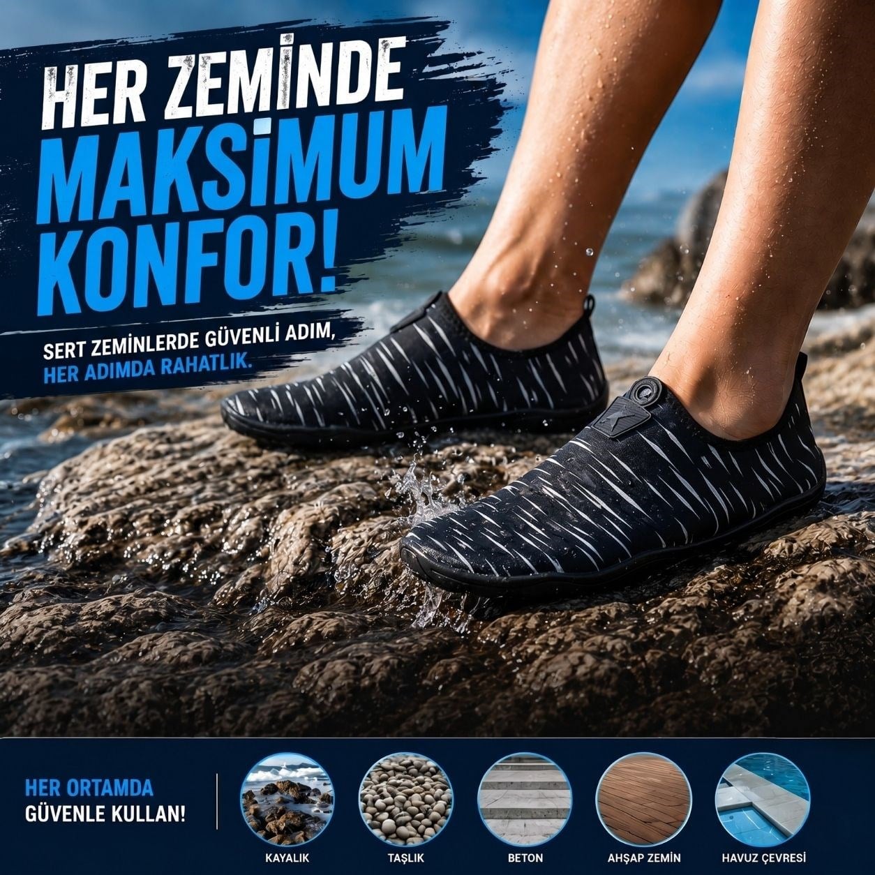 Black Deer Dreamy Black and White Multipurpose Beach and Sea Shoes