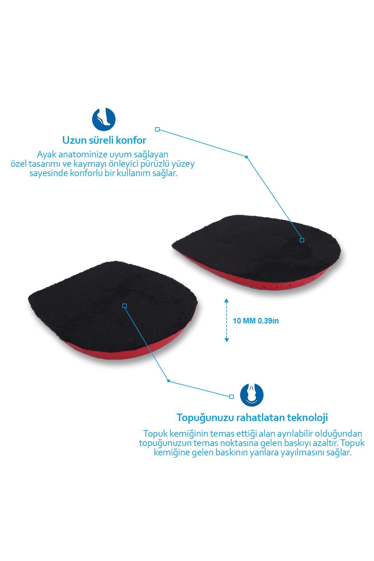 Black Deer Heelspur (Epin Topukluk) Siyah-Kırmızı Topuk Dikeni Tabanlık