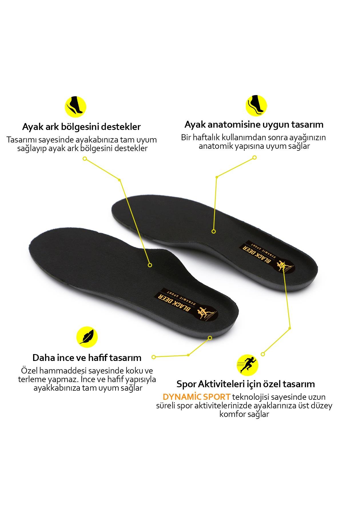 Dynamic Ayakkabı İç Tabanı ,Spor Tabanlık,Ayakkabı Tabanlığı,Erkek,Kadın,Siyah