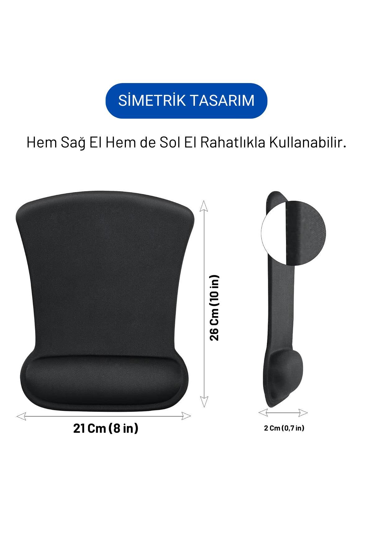 ErgoComfort Bilek Destekli Ergonomik Kaymaz Taban Mouse Pad , Bilek Koruyucu Tasarım