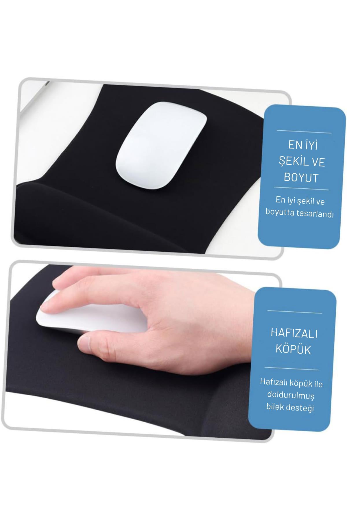 ErgoComfort Bilek Destekli Ergonomik Kaymaz Taban Mouse Pad , Bilek Koruyucu Tasarım