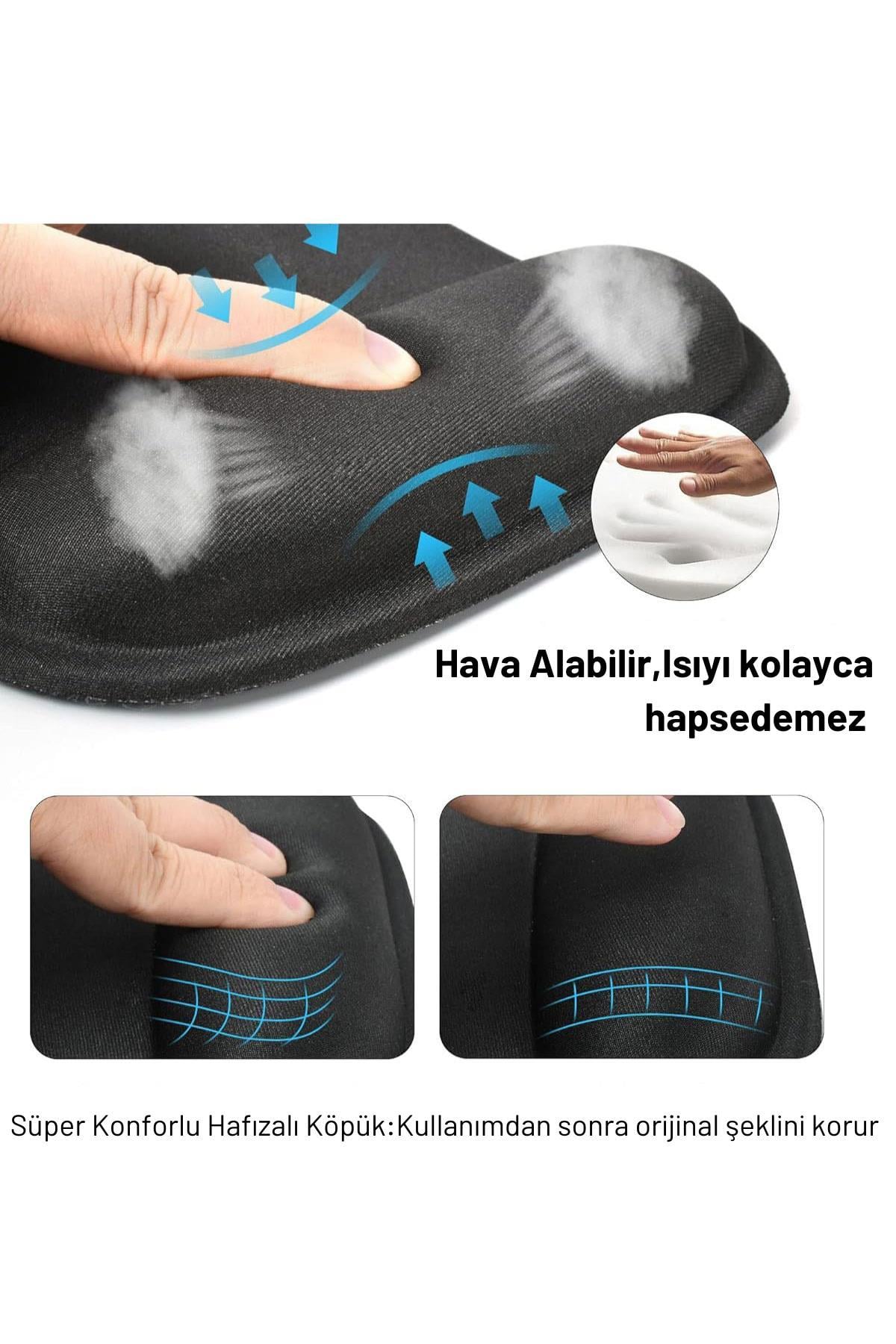 ErgoComfort Bilek Destekli Ergonomik Kaymaz Taban Mouse Pad , Bilek Koruyucu Tasarım