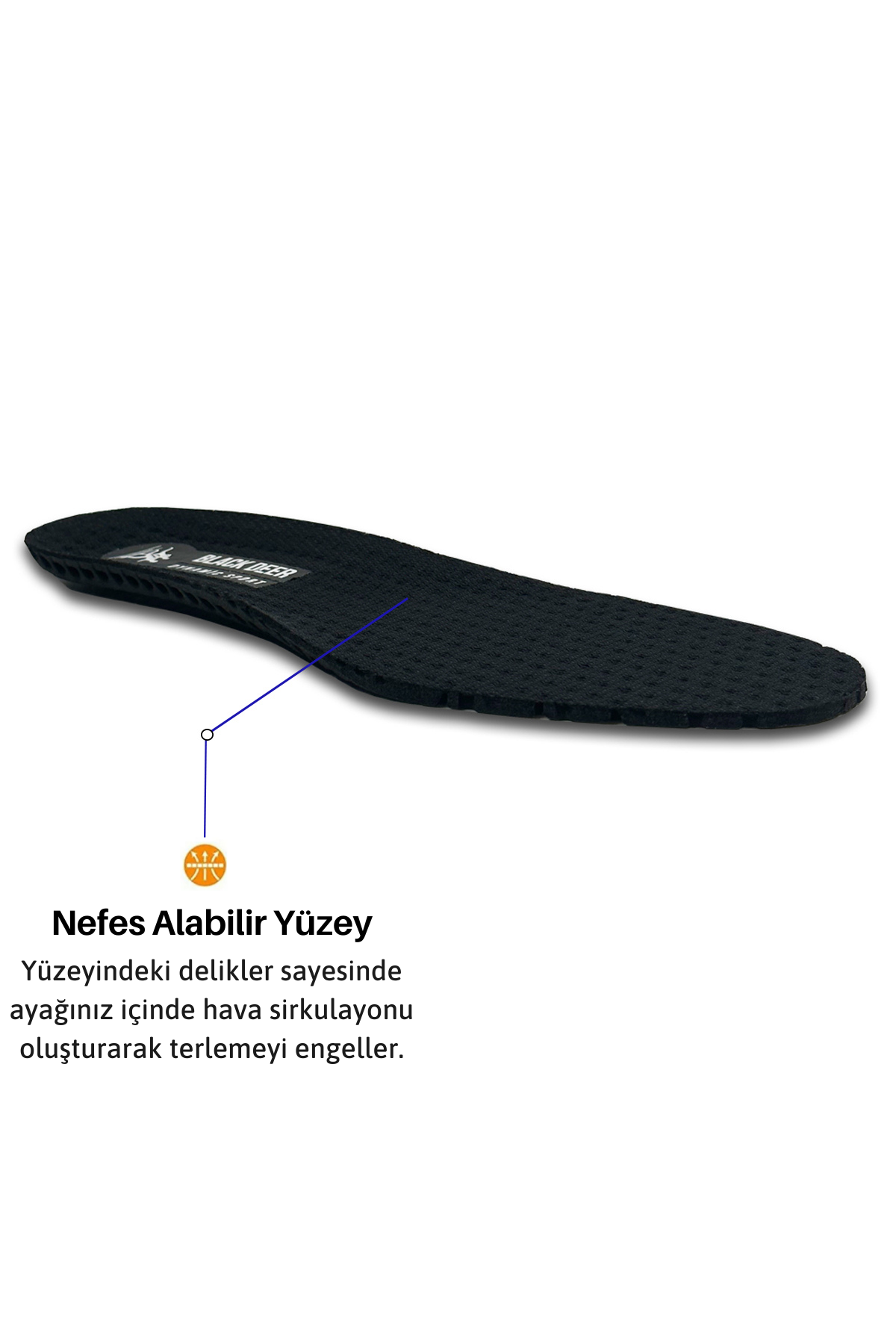 Hava Alan Delikli Tabanlık,Terlemeye Karşı Tabanlık,Dayanıklı Ortopedik Ayakkabı Tabanlığı,Siyah