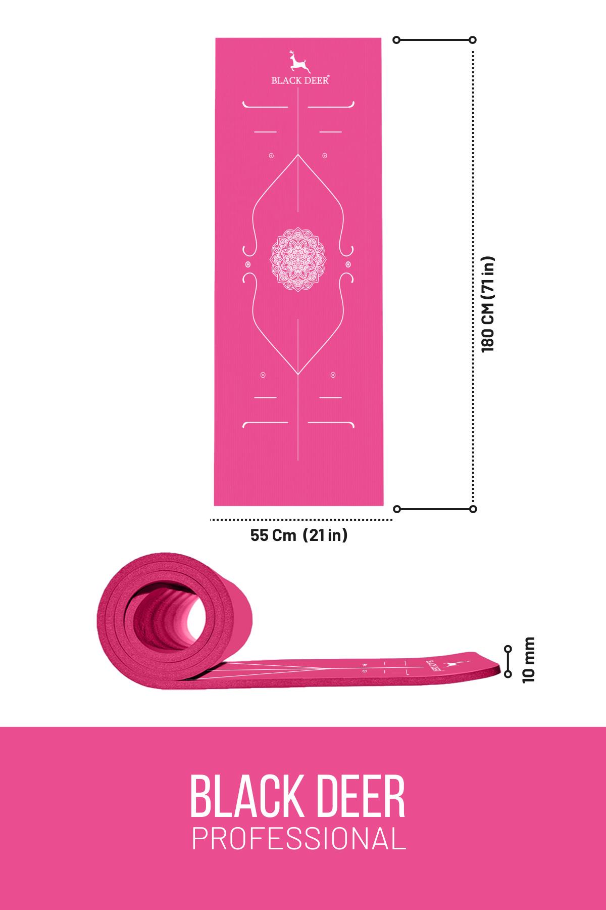 Hizalamalı Yoga Pilates Esneme Matı Egzersiz Minderi 180x55 cm 10 mm