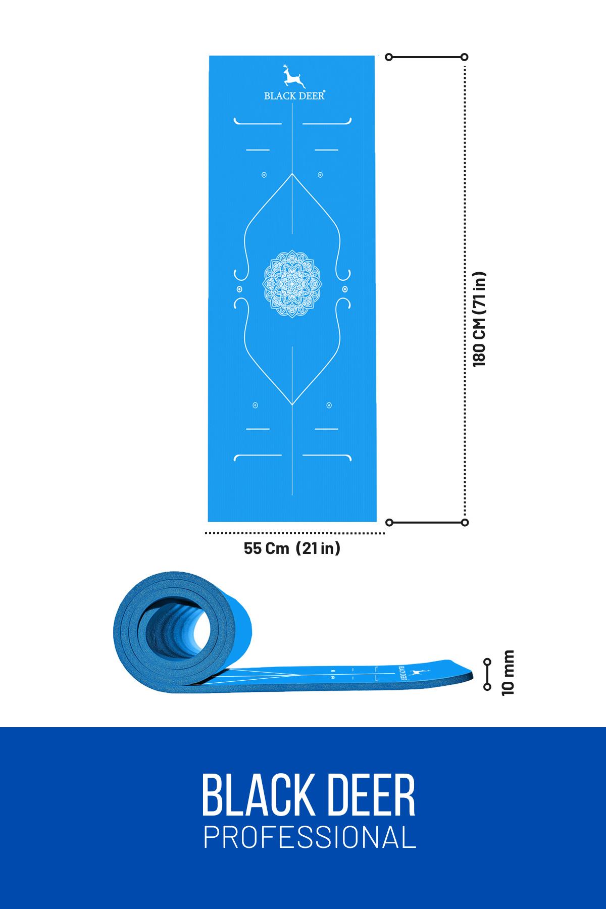 Hizalamalı Yoga Pilates Esneme Matı Egzersiz Minderi 180x55 cm 10 mm