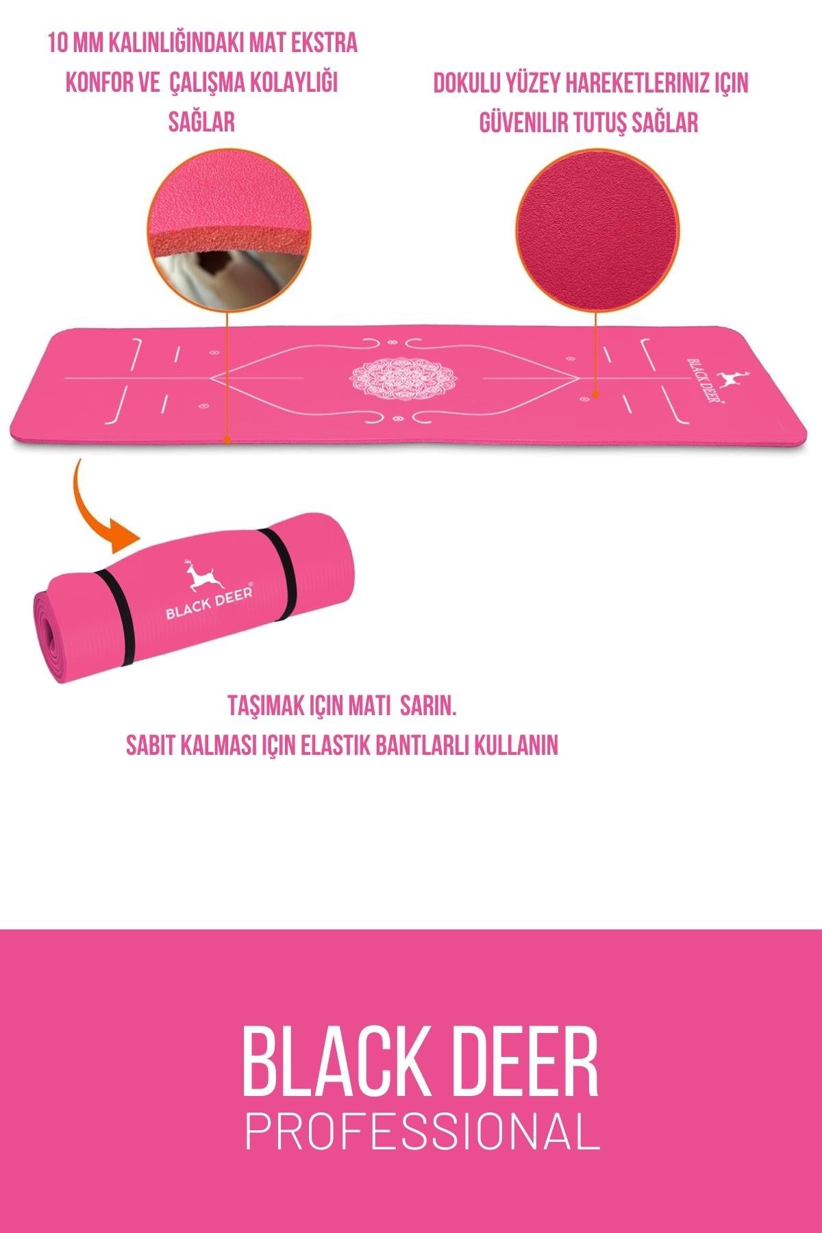 Hizalamalı Yoga Pilates Esneme Matı Egzersiz Minderi 180x55 cm 10 mm