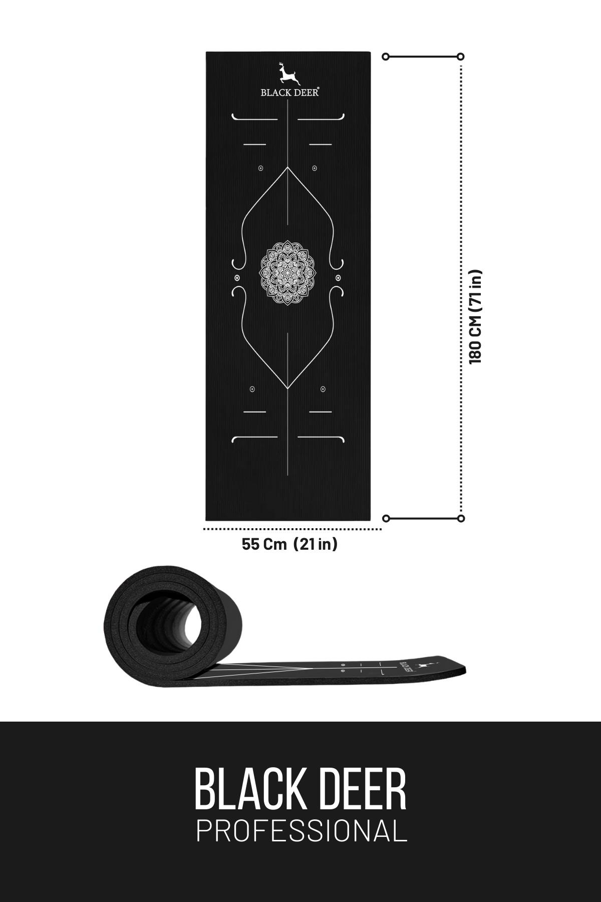 Hizalamalı Yoga Pilates Esneme Matı Egzersiz Minderi 180x55 cm 10 mm