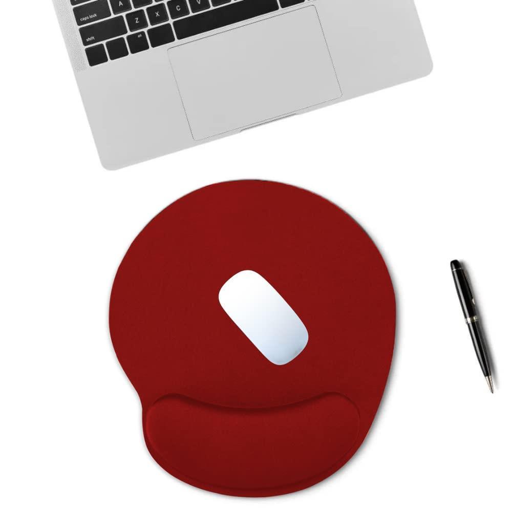 Kırmızı Bilek Destekli Ergonomik Kaymaz Taban Mouse Pad