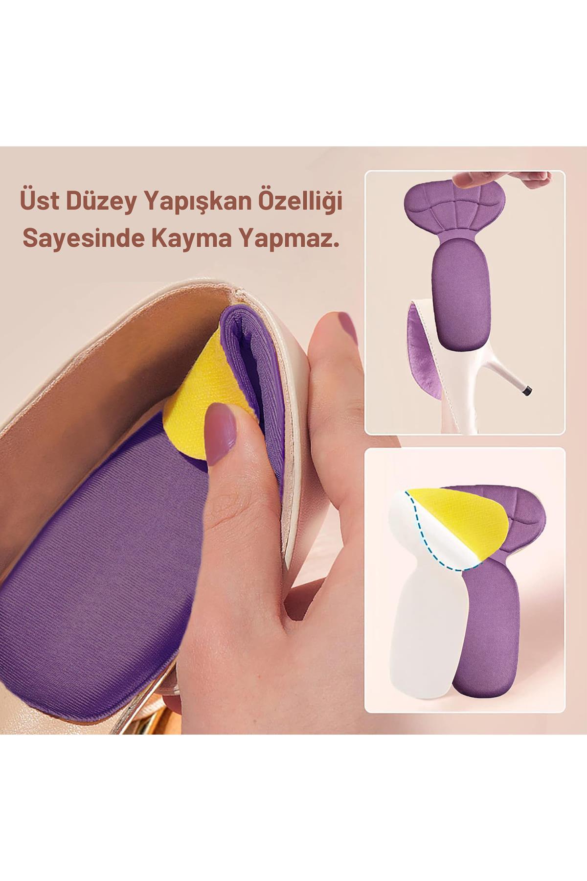 Mor Ayakkabı Topuk Vurma Önleyici Ve Daraltma Pedi Ayak Koruyucu Aparat Topuk Süngeri 2 Çift
