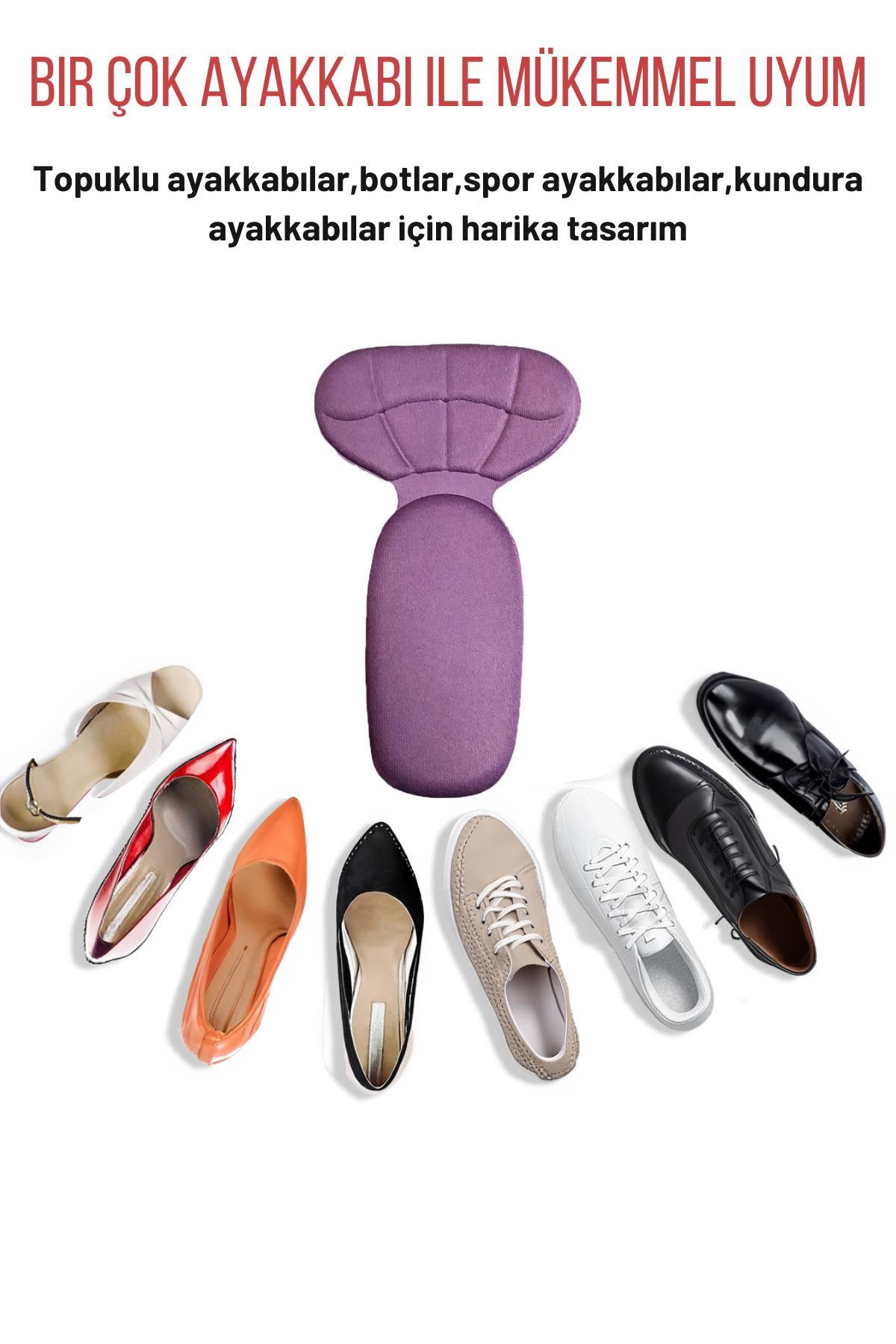 Mor Ayakkabı Topuk Vurma Önleyici Ve Daraltma Pedi Ayak Koruyucu Aparat Topuk Süngeri 2 Çift
