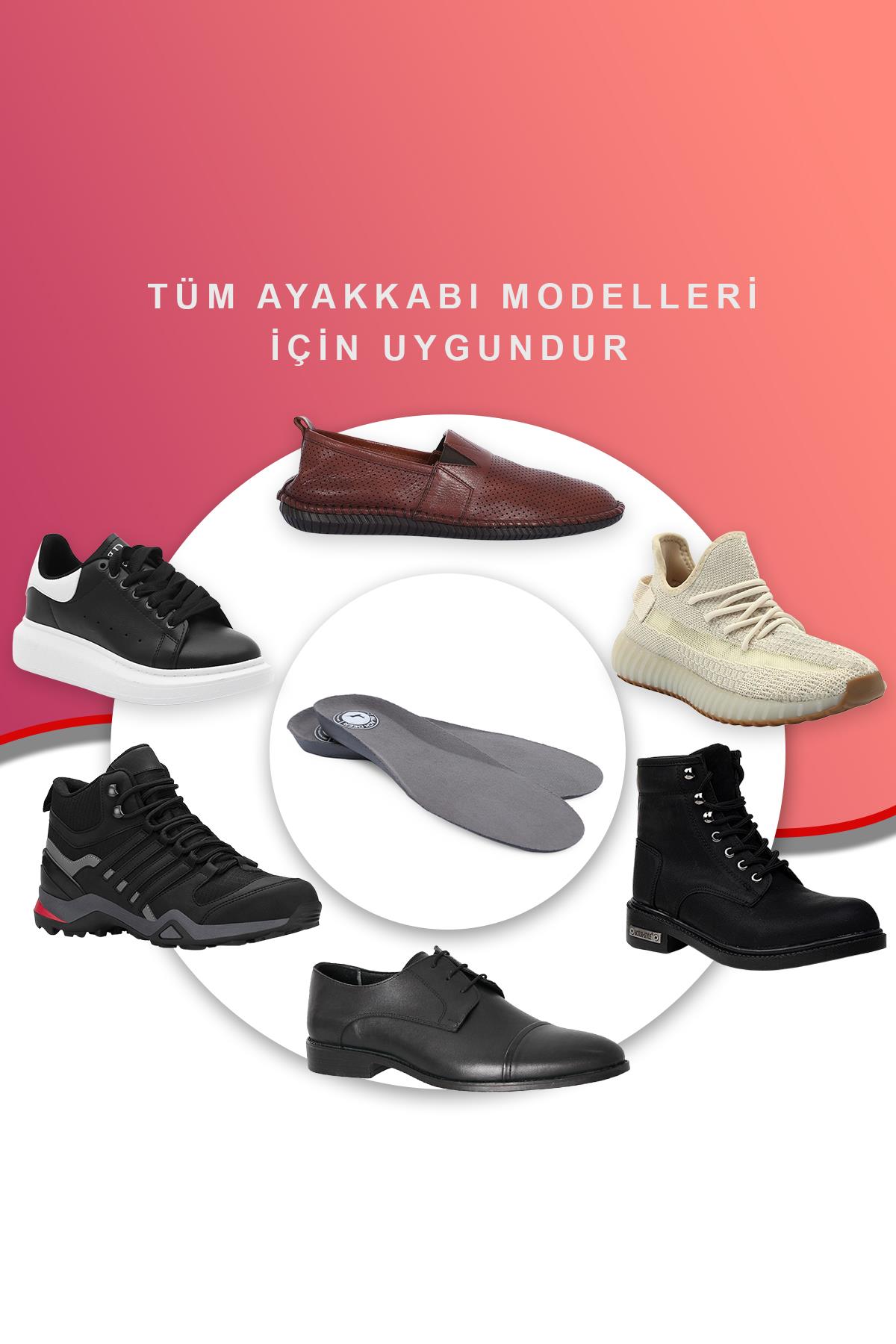 N20 Yumuşak Ortopedik Tabanlık,Rahat Tabanlık,Konfor Tabanı,Darbe Emici,İç Tabanlık,Erkek,Kadın,Gri