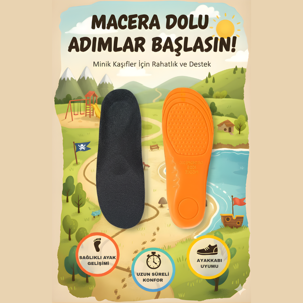 Ortopedik Ark Destekli Tabanlık Içe Basma Önleyici Çocuk Tabanlığı
