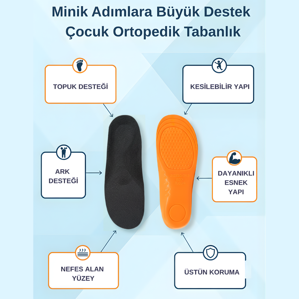 Ortopedik Ark Destekli Tabanlık Içe Basma Önleyici Çocuk Tabanlığı