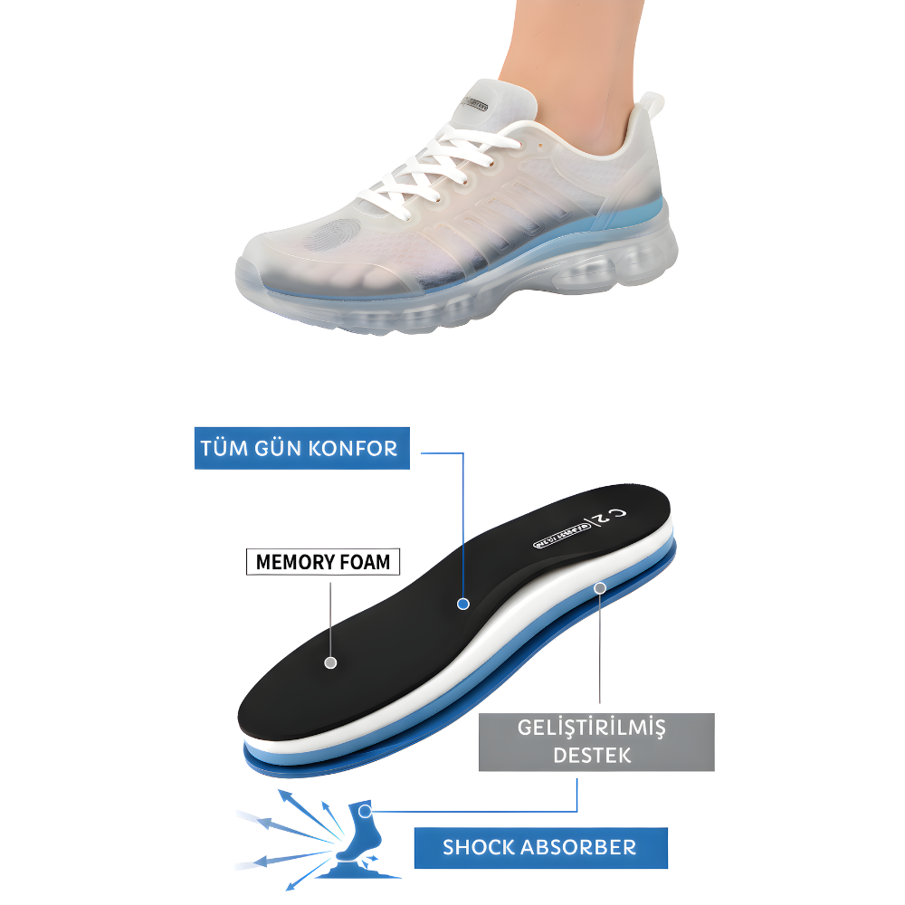 RelaxStep Ortopedik Memory Tabanlık , Rahat Ayakkabı İç Tabanlık , Spor Ayakkabı Tabanlığı