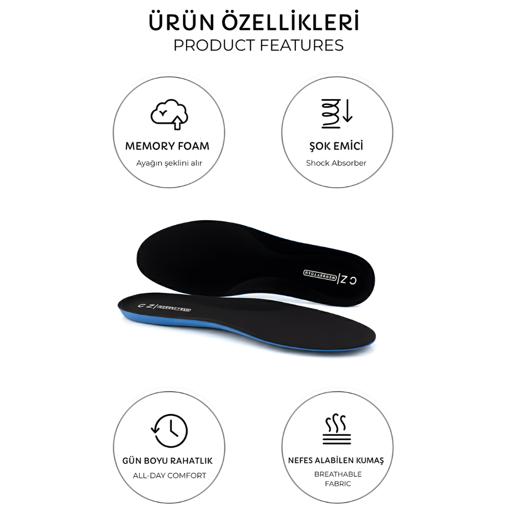 RelaxStep Ortopedik Memory Tabanlık , Rahat Ayakkabı İç Tabanlık , Spor Ayakkabı Tabanlığı