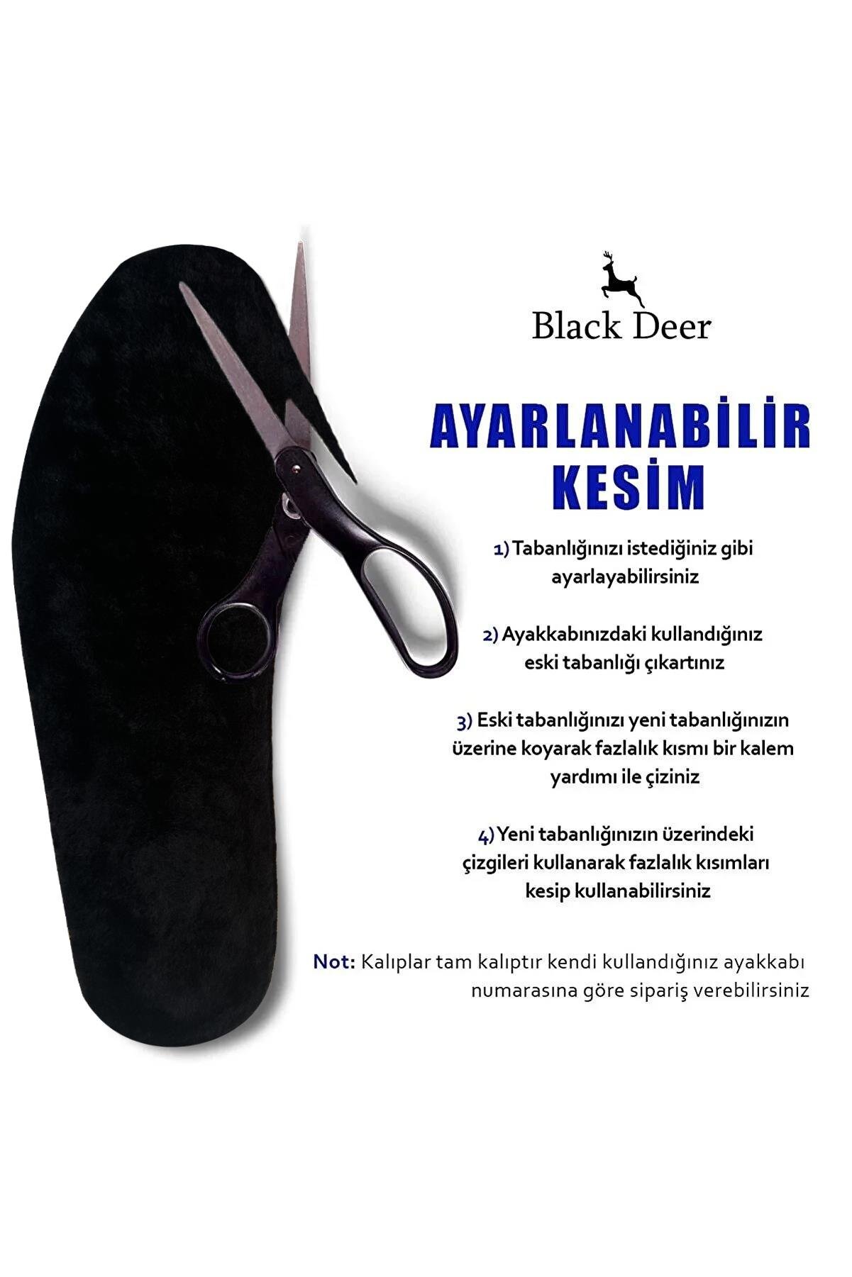 Soft Comfort Sıcak Tutan Termal Yünlü Kışlık Tabanlık Peluş Siyah-Turuncu Ortopedik Tabanlık